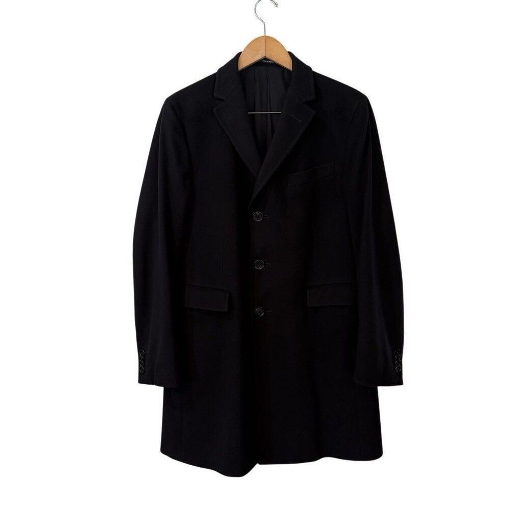 Z Zegna Black Wool Single Breasted Coat Men's Size 50 Classic Old Many